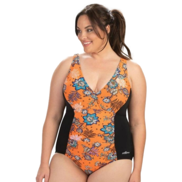 Dolfin Other - NWT Dolfin Swimwear Aqua Shape Drape Front Sweet Escape Panel and Black Size 18